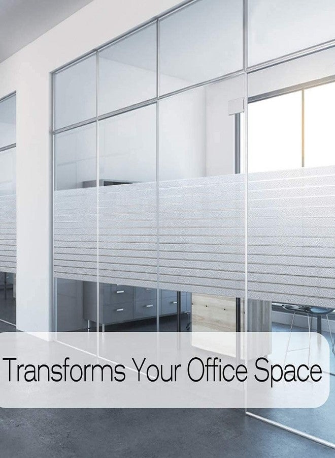 HOME13 Window Privacy Film Frosted Window Glass Film Static Cling Removable Decorative Sun Blocking Window Sticker for Home, Office (24 by 75 Inch, Stripe_Frosted) - Image 2